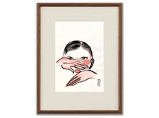 Sanyu Style Nude Female Chinese French ink drawing art deco Chang Yu 常玉 erotic