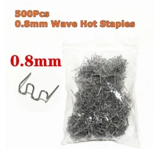 500Pcs Hot Staples Plastic Welding Tool Wave Stapler For Car Bumper Repair 0.8mm
