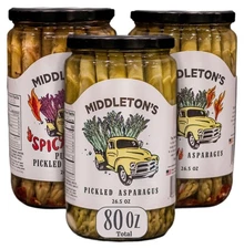 Middleton Farms Pickled Asparagus Variety Pack - Farm Direct Purple, Green & ...