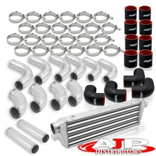Chrome 2.5" 63mm Turbo Intercooler Elbow Piping Kit 12PC + T-Bolt Clamp Couplers