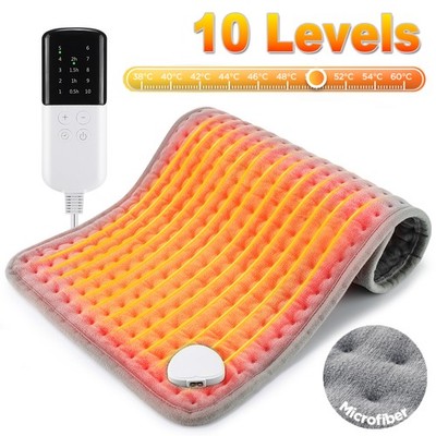 Electric Heating Pad For Back Pain & Cramps Relief 12''x24''10 Level Auto Shut Off