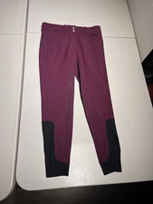 Dover Breeches Women’s 30 Knee Equestrian Horse Riding Pants Burgundy 31x27.5