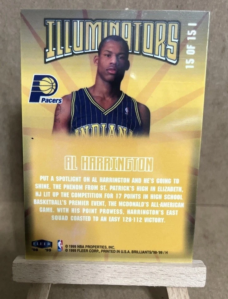 1998-99 Fleer Brilliants Illuminators Rookie Insert Al Harrington RC Holo Pacers - Image 3 of 3