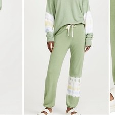 NWT sundry tie dye striped basics sweatpants joggers green sz. 1 S 4/6