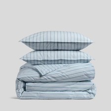 Full/Queen Casual Organic Cotton Wide Stripe Duvet Cover Set Yacht Stripe -