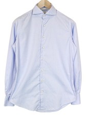 SUITSUPPLY Men's Formal Shirt 37/14 1/2 Light Blue Slim Pure Cotton Long Sleeve