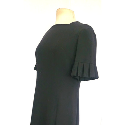 VTG 1960s Sorelle Fontana Dress Black Pleated Fringe Italian Designer LBD Medium