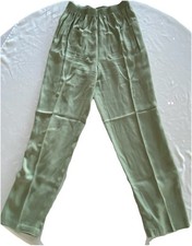 Vintage Briggs Made in USA Elastic Waist Polyester Green Trousers Pants Womens M