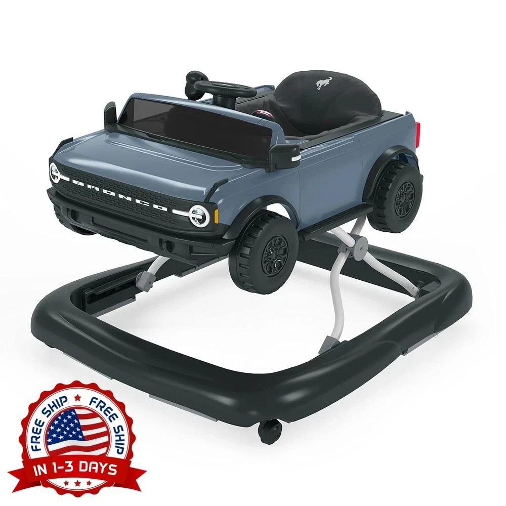 Centro de actividades para bebés y andador 4 en 1 azul grisáceo (Bronco azul)