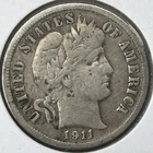1911-D Barber Dime - LIBERTY - 90% Silver
