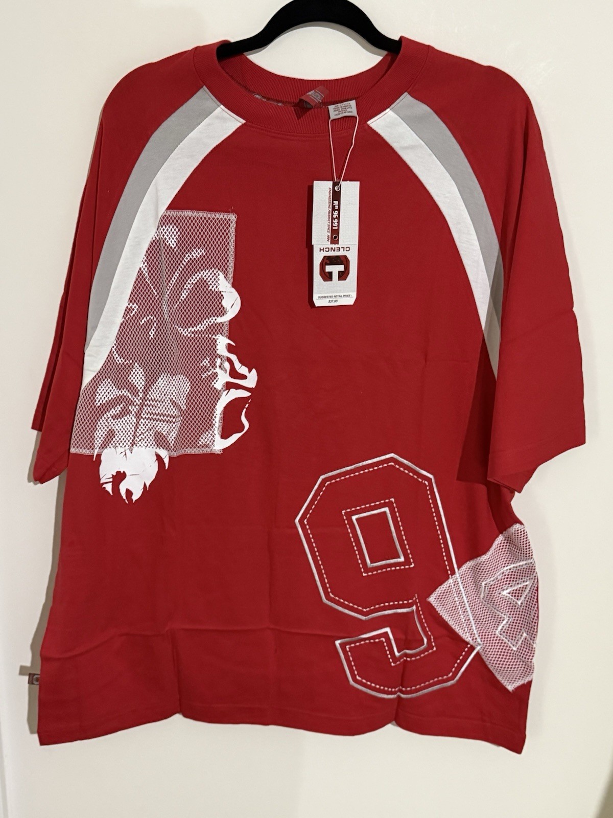 VTG Clench Jeans Mens XL Red Y2K Skate Hip Hop Graphic Street Deadstock NWT