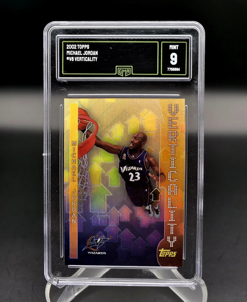 Michael Jordan 2002 Topps Verticality #V8 GMA 9 MINT SP Wizards - Bulls HOF - Image 3 of 4