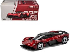 Aston Martin Valkyrie Supernova Red Metallic with Carbon Top 1/64 Diecast Mod...