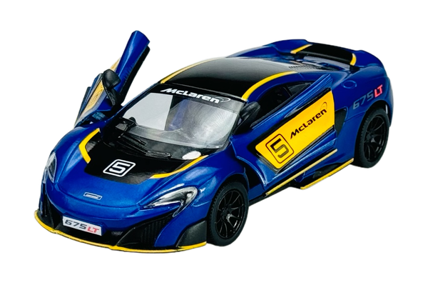 Kinsmart Mclaren 675LT Blau 1:36 Die Cast Metal Model Neu Im Kasten-image