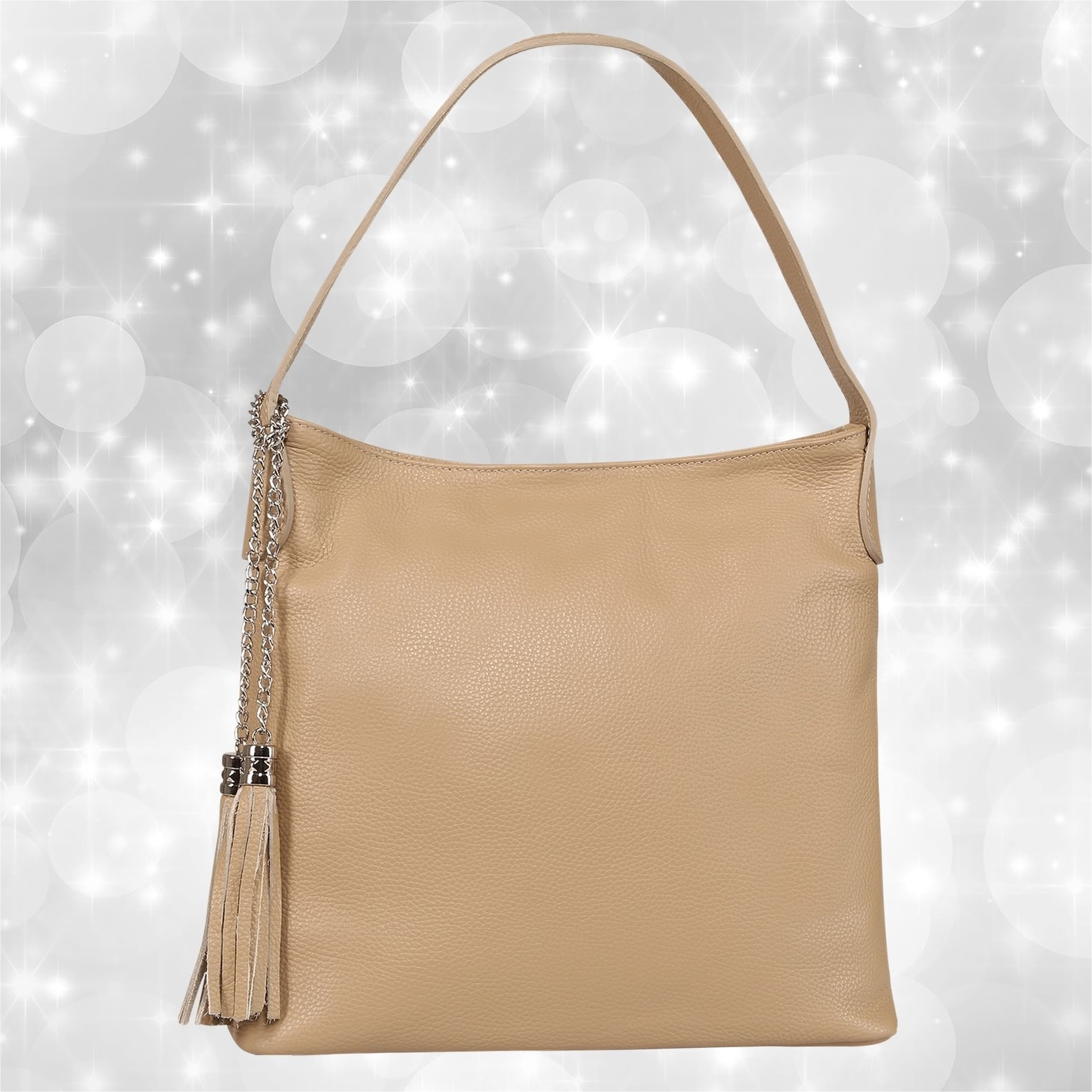 Borsa a tracolla donna Toscanto borsa in pelle beige talpa OTT180SI3