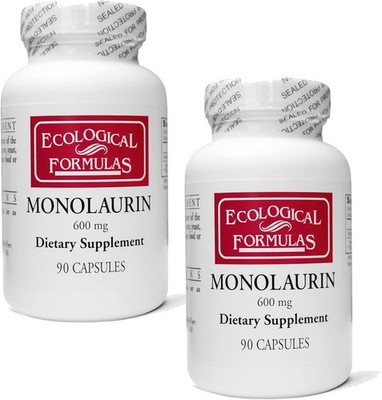 Ecological Formulas 600 mg Monolaurin - Two Individually 90 Count (Pack of 2) 