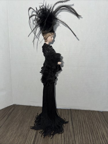 Victorian Tassel Doll Black Dress - Picture 10 of 11