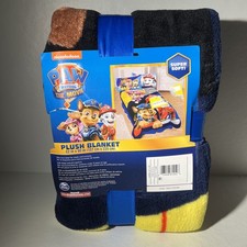 Paw Patrol The Movie Plush Blanket 62  x 90  Super Soft Kids Throw Navy Blue