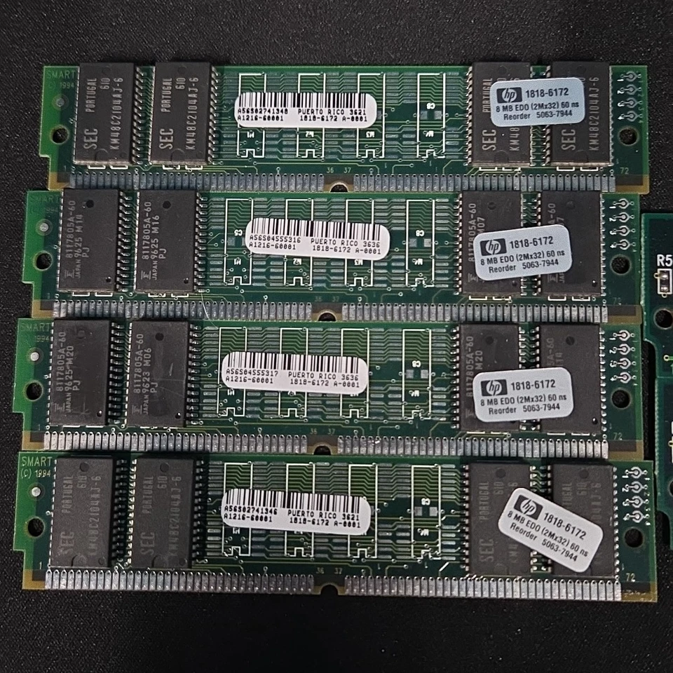 Vintage Lot 72-Pin SIMM RAM – 6 Modules – HP 8MB EDO + Siemens 8MB EDO Retro PC - Image 2 of 4