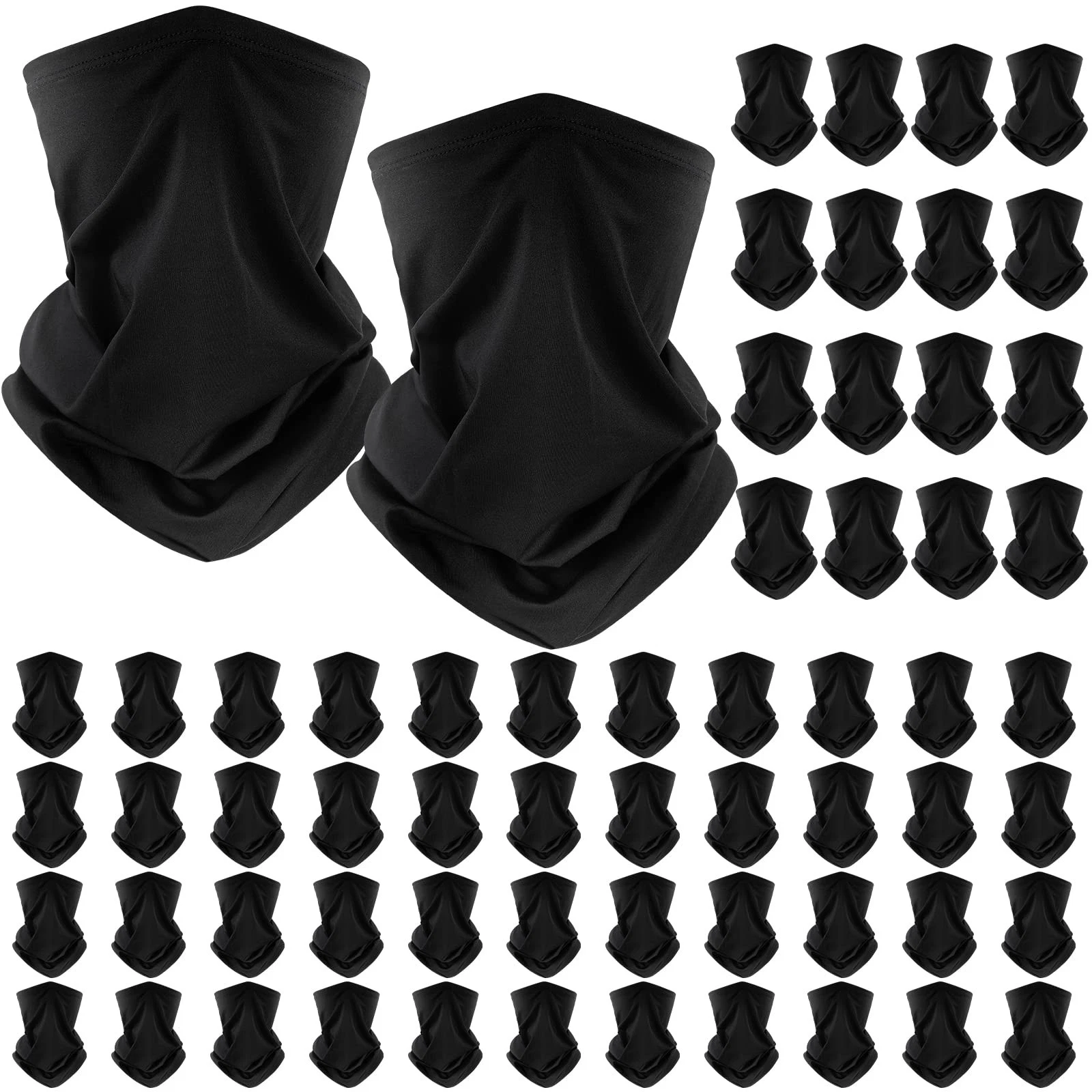 60 Pcs Neck Gaiter Face Cover UV Protection Scarf Bulk Mask Breathable Balacl...