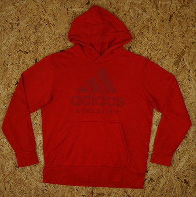Adidas Athletic Hoodie Rot M Pullover Kapuze Sport Streetwear Logo Sweatshirt