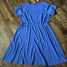 NWT TALBOTS BLUE EYELET DRESS size XL