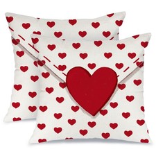 AACORS Valentine's Day Pillow Covers 18X18 Set 18" x Pack of 2 , White