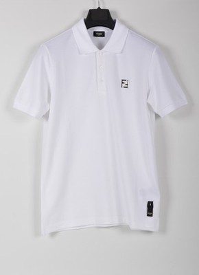 Fendi White Polo T-Shirt XXL Cotton Short Sleeve Clean Design | eBay