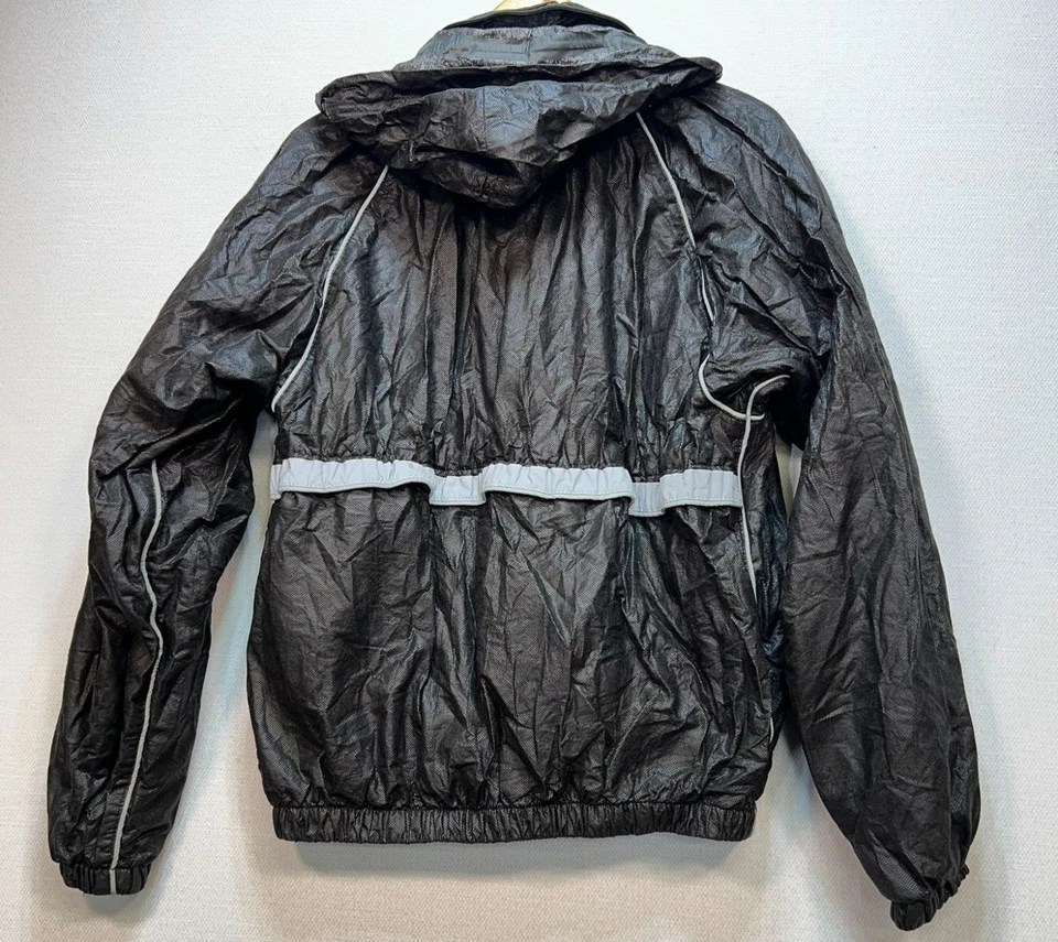 Frogg Togg Unisex Full Zip Button Hooded Jacket Pants Rainsuit Size M Black - Image 3 of 4