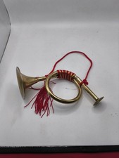 Lot Of 2 Vintage Brass French Horn Bugle Hanging Decorative Instrument