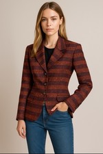 Vintage Christian Dior Abstract Pattern Blazer Size 4   Rare 90s Fall Colors Mid