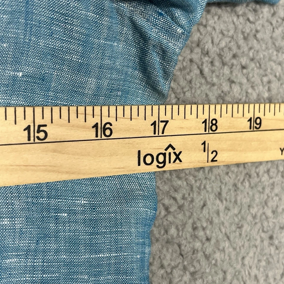 Женская рубашка Brooks Brothers размер 0 миниатюрный топ блузка 100% лен на пуговицах синяя - Изображение 4 из 4