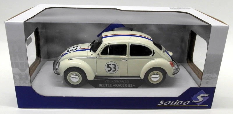 Solido 1/18 Scale Diecast - S1800505 VW Beetle Race #53 Herbie White Model Car - Image 4 of 4