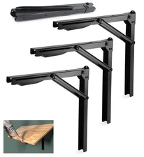 24inch Folding Shelf Brackets Garage Heavy Duty Steel Max Load 500lb Floating...