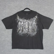 TAPOUT T Shirt Mens 2XL Black Grunge Skater Retro Y2K Skulls Rare