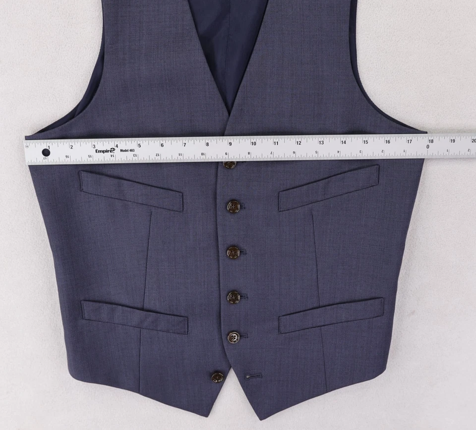 J Crew Traje de Lana Chaleco Chaleco Chaleco Para Hombres XS Extra Pequeño Azul Formal 05823 Foto 4 de 4