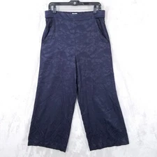 Aritzia Wilfred Pants Women L Cropped Wide Leg High Rise Tone on Tone Paisley