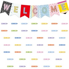50Pcs Welcome Back to School Bulletin Board Classroom Welcome banner First Da...