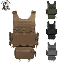 Military Plate Carrier Tactical Vest Quick Release OTB LV119 Combat Vest w/Pouch