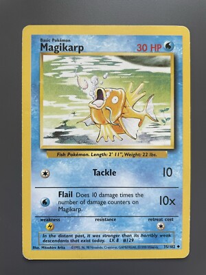Magikarp Base Set 35/102 Uncommon Pokemon Card Unlimited | eBay