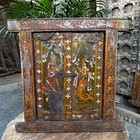 Collectible Vintage Hand Crafted Wooden Matasya Painted Iron Fitted Home Window