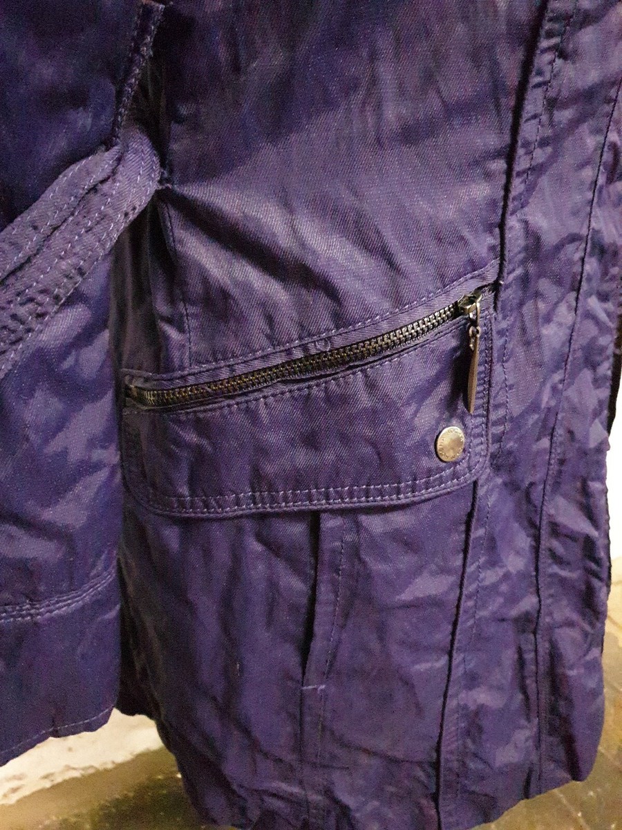 Manteau Femme John Rocha UK Taille 12 - Trench Coat Violet En Coton/nylon, Occasion Très Bon état
