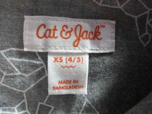 Cat & Jack Boy's Grey Long-sleeved Button-down Shirt size XS 4-5 dinosaur print - Picture 3 of 7