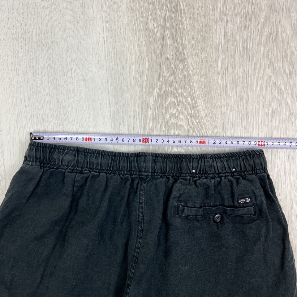 Industrie Mens Black Linen Shorts Size XL eBay