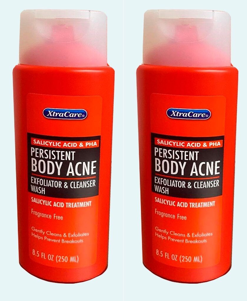Persistent Body Acne Exfoliator & Cleanser Body Wash Fragrance Free 8.5