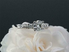 Beautiful Simulated 1.40CT Round White Sapphire Women Engagement 935 Silver Ring