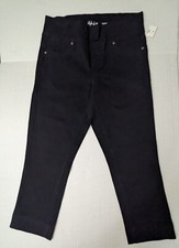 Style Co Women's Mid Rise Pull On Cotton Black Capris Petite Size PM
