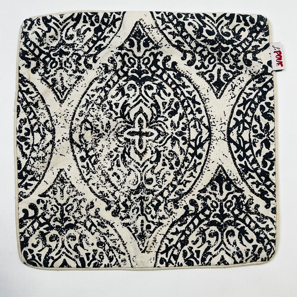 2 Fundas de Almohada Le Pouf Accent 17 en Azul Crema Cuentas Tradicionales Contemporáneas Foto 2 de 4