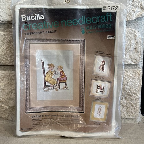 SEALED Vintage 70s Bucilla "Embroidery Lesson" Cross Stitch Needlepoint Sampler