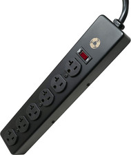 5120 20 Amp Rated, 6 Outlet All Metal Power Strip with NEMA 5-20 P R, 6 Foot 12/